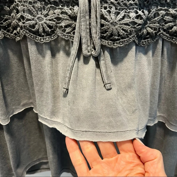 Style & Co. Gray lacy tank. Size Medium. - Picture 5 of 7